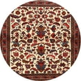 thumbnail image 1 of Ahgly Company Machine Washable Indoor Round Traditional Saffron Red Area Rugs, 4' Round, 1 of 7
