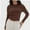 Chocolate, variant on Womens Long Sleeve Shirts Basic Crop Tops Going Out Fall Fashion Slim Fit