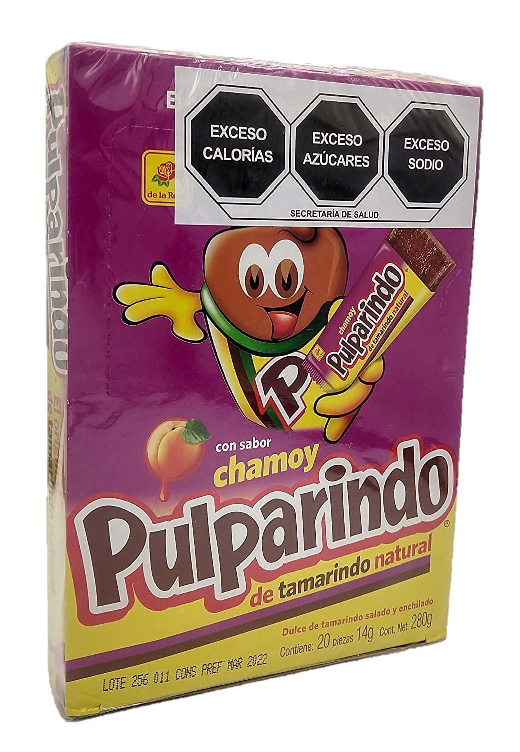 (2 pack) De La Rosa Pulparindo Chamoy Tamarind Candy, 20 Count