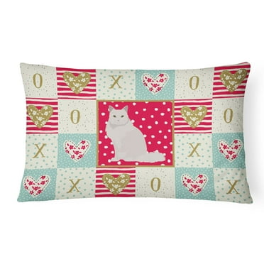 Chantilly Tiffany Cat Love Canvas Fabric Decorative Pillow