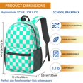 thumbnail image 3 of Blue and White Checkered Pattern 17" School Backpacks for Teens,Waterproof Oxford Fabric,S-Shape Padded Straps for School,Travel,Hiking,Camping, 3 of 6