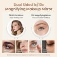 thumbnail image 3 of Ouwald Makeup Mirror with Lights, 8 Inch Lighted Makeup Mirror with 10X Magnification, Rechargeable 3 Colors LED Light Brightness Adjustable Vanity Mirror, 360°Rotation Double Sided Make up Mirror, 3 of 9