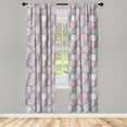 thumbnail image 4 of Ambesonne Pink and Grey Window Curtains, Botanical Blossom, Each 28" W x 63" L, Blush Lilac Grey, 4 of 4