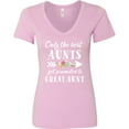 thumbnail image 3 of Inktastic Only the Best Aunts Get Promoted to Great Aunt with Flowers Women's V-Neck T-Shirt, 3 of 5