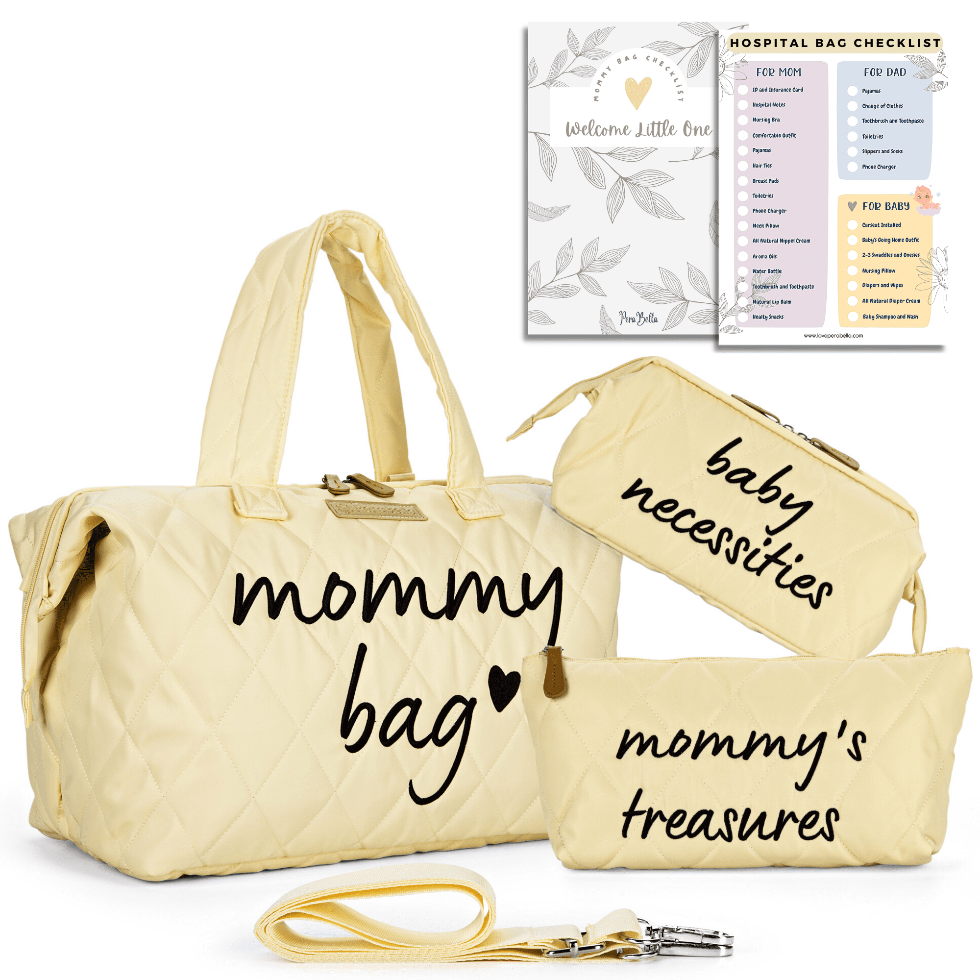 PeraBella Mommy Bag for Hospital Labor and Delivery, Diaper Bag Tote
