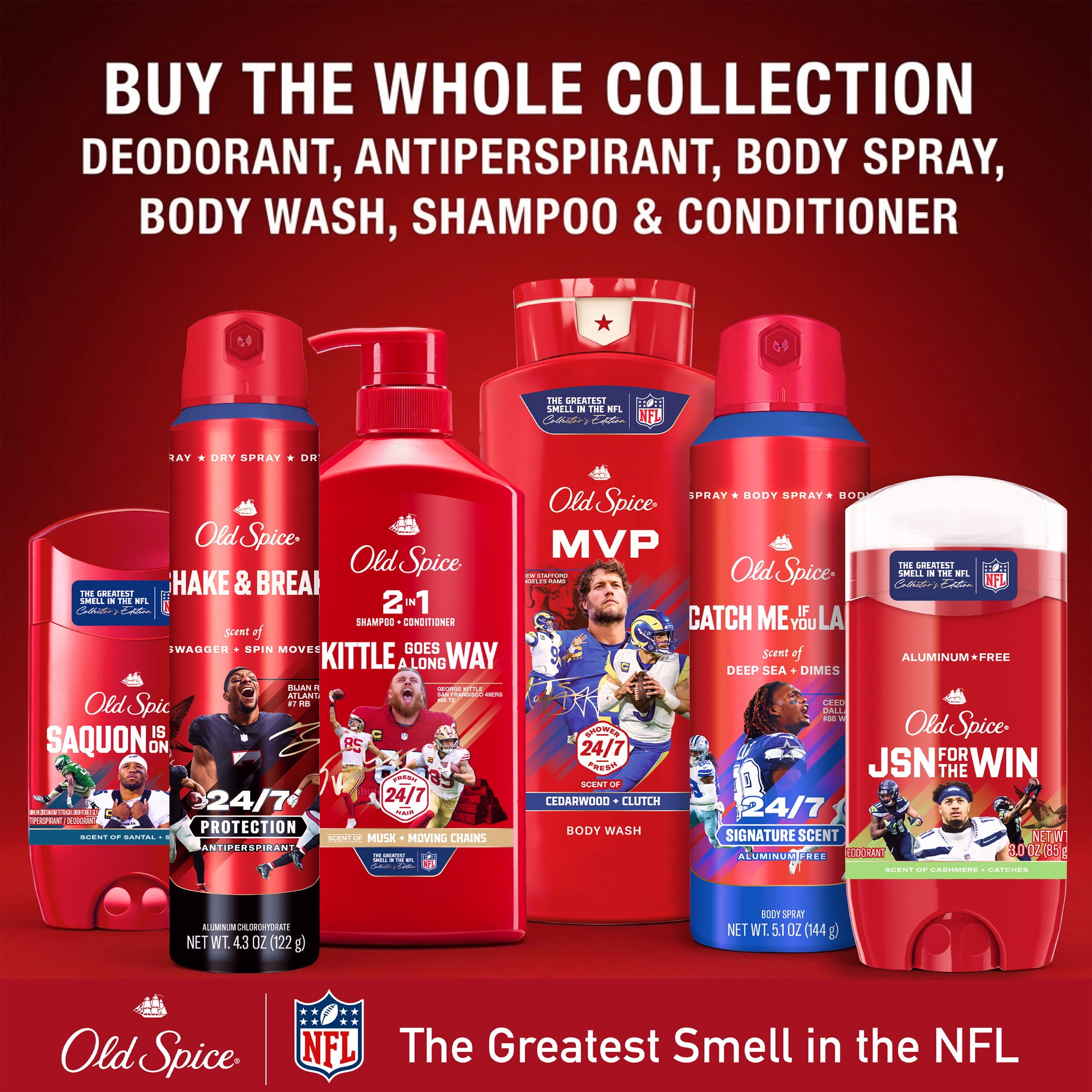 Old Spice Body Wash for Men, NFL Collection, Bijan Robinson, Scent of Swagger + Spin Moves, 24 fl oz