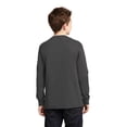 thumbnail image 2 of Port & Company Youth Long Sleeve 100% Cotton T-Shirt, Charcoal, Medium, 2 of 2