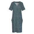 thumbnail image 3 of Greek Key - Navy on Blue Loose Pocket Dress luxury women's party dress evening prom evening dresses women, 3 of 6