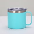 thumbnail image 3 of Advancent Taza portátil de acero inoxidable con tapa de asa, Camper, taza para beber leche aislada al vacío, botella para acampar, hogar, coche al aire Mostrada Cielo azul Advancent HA010518-07B, 3 of 6