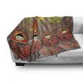 thumbnail image 3 of Ethnic Soft Flannel Fleece Throw Blanket, Folkloric Image with Traditional Russian Dols and Floral Bird Ornament on Wooden, Cozy Plush for Indoor and Outdoor Use, 50" x 70", Multicolor, by Ambesonne, 3 of 6