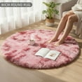 thumbnail image 4 of BloomLoom Round Area Rugs for Bedroom Living Room,Aesthetic Room Decor,Fluffy Fuzzy Bedroom Carpet,Plush Soft Shaggy Cream Living Room Rugs for Kids Home Decor, 4 of 5