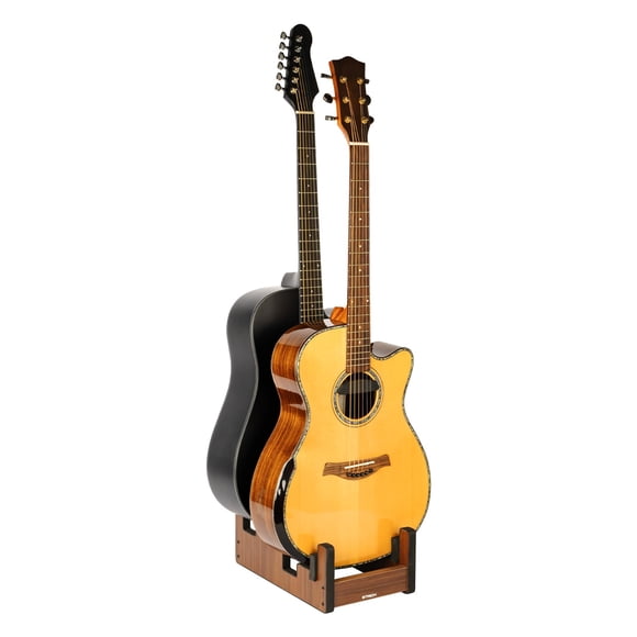 STRICH Wooden Guitar Stand for Multiple Guitars, 2-Holder, Front Display Space-Saving Floor Guitar Rack for Home, Studio, Stage,