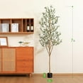 thumbnail image 4 of Artificial Olive Tree FT Tall Faux Silk Plant for Home Office Decor Indoor Fake Potted Tree with Wood Branches and Fruits, 4 of 8