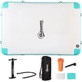 thumbnail image 1 of CoSoTower 10' x 7' Water Floating Dock, Rafting Inflatable Island with Air Pump and Backpack for Pool, Beach, Ocean, Blue & Green, 1 of 7