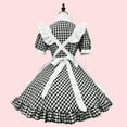 thumbnail image 5 of Njagoc3 Womens Short Sleeve Retro Swing Dress, Ruffle Trim Collar, Vintage Style Party & Daily Dress, 5 of 6