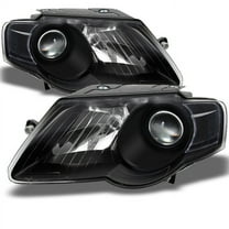 AKKON - For 06-10 VW Passat Replacement Black Bezel Headlights Driver/Passenger Head Lamps Pair New