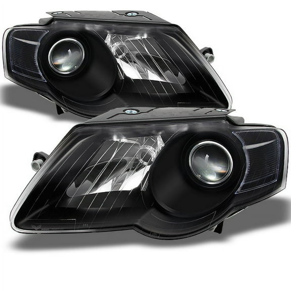 AKKON - For 06-10 VW Passat Replacement Black Bezel Headlights Driver/Passenger Head Lamps Pair New