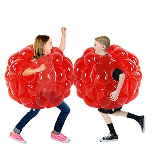 Inflatable Body Bubble Ball Sumo Bumper Bopper Toys Heavy Duty Durable PVC Vinyl Kids Adults Physical Outdoor Active Play SUNSHINEMALL 1 PC Bumper Balls 1pcs zjq red+Clean, 47inch