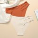 thumbnail image 4 of Bragas ahuecadas Moda elástica Simple Sin costuras Suave Cintura baja Recorte Ropa interior para mujer Beige claro XL, 4 of 8