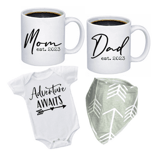 ShinnyWis 2023 New Mom Gifts for Women- Announcements Pregnancy Gifts for  First Time Moms, Gender Reveal Gifts for New Parents Mom and Dad Mugs-11oz