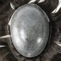 8in Hair Length 8x10in Injection Thin Skin 0.06-0.08mm Mens Toupee Natural Looking Remy Human Hair Men Wig Hair Replacements Hair System Trimmable