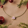 thumbnail image 2 of JeenMata Hermoso Collar con Colgante de Solitario con Piedra Natal de Octubre de Corte Redondo de 1 Quilate, Turmalina Rosa, Chapado en Oro Amarillo de 18 Quilates, Mujer, Adulto, 2 of 6
