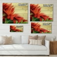 thumbnail image 4 of Designart 'Red Floral Brush Strokes On Green' Traditional Print on Natural Pine Wood, 4 of 5