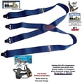 thumbnail image 4 of Dark Blue Holdup Brand Snow Ski X-back Suspenders with USA Patented black Gripper Clasps, 4 of 4