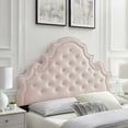 thumbnail image 2 of Tufted Headboard, King Size, Velvet, Pink, Modern Contemporary Urban Design, Bedroom Master Guest Suite, 2 of 10