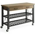 thumbnail image 3 of Whalen Santa Fe Kitchen Cart with Metal Shelves and TV Stand Feature, 3 of 7