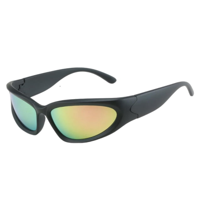 Glasses Riding Eyewear Wrap Around Sunglasses for Outdoor Sports Shield Performance Lightweight Aluminum Foldable Adjustable for All Ages