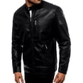 thumbnail image 3 of Chamarra Para Hombre Shendy Vendi Chaqueta Vinipiel Tipo Biker Negro Grande, 3 of 5