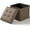 Brown, variant on 15 Inches Small Folding Storage Ottoman Cube, Storage Footrest, Foot Rest Stool, for Living Room, Bedroom, Dorm, Hallway, Entryway, Brown