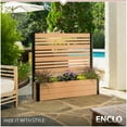 thumbnail image 3 of 44in H x 46in W x 9.5in L (1 Screen w/ Planter) Freestanding Enclo Florence Cedar Color Privacy Fence Screen with Planter Box, Outdoor Vinyl Privacy Screen Panel for Patio & Air Conditioner, EC18006, 3 of 11