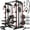 140LB Black /RD, variant on Smith Machine for Home Gym,2000LBS Multi-Function Power Cage with Cable Crossover System, Squat Rack with Smith Bar and More Attachment