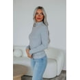 thumbnail image 3 of Evelina Mock Neck Top - Heather Grey, 3 of 5
