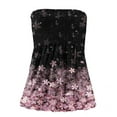 thumbnail image 4 of USSUMA Womens Tops Dressy Casual Summer Strapless Tube Tops for Women Butterfly Floral Sleeveless Casual Pleated Flowy Crop Tunic Blouses Shirt, 4 of 4