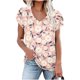 thumbnail image 3 of Camiseta de Manga Corta Suelta con Cuello en V Impresa, Blusa Casual para el Hogar Y el Uso Diario, 3 of 4
