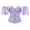 Purple, variant on Women's Off Shoulder Corset Top with Tulle Puff Sleeves Vintage Floral Brocade Bustier Renaissance Party Events White