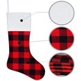 thumbnail image 1 of 6pcs Medias de Navidad- 17.3 pulgadas Rojo Negro Buffalo Plaid Medias de Navidad Chimenea Medias colgantes para la familia Decoración de Navidad Holiday Se Feliz Sencillez, 1 of 3
