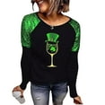 thumbnail image 2 of Yteetum Women's St Patrick's Day T Shirts Top Oversized Crewneck Glitter Luckys Irish Shamrocks Paddy's Day Graphic Print Long Sleeve Shirt Womens Casual Plus Size Round Neck Loose Fits Comfy Tees, 2 of 9