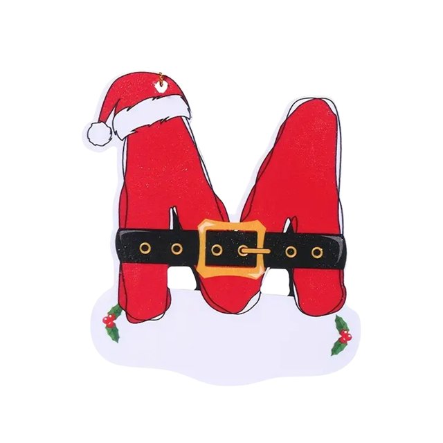Xihbxyly Adornos Navideños con Letras, Colgante de Madera con 26 Letras Del Alfabeto, Adornos Rojos para Árbol de Navidad, Decoración Festiva para El Hogar o La Oficina, Regalo Personalizado para Las