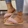 thumbnail image 5 of Qingpeng Womens Open Toe Thong Slippers Flat Plush House Shoes with Colorful Speckled Pattern for Indoor Home Winter Wear, 5 of 8