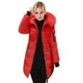 thumbnail image 3 of Womens Puffer Jacket 2026 Casual Long Sleeve Slim Fit Mid Length Full Zip Up Thick Warm Winter Coats with Pockets, 3 of 8