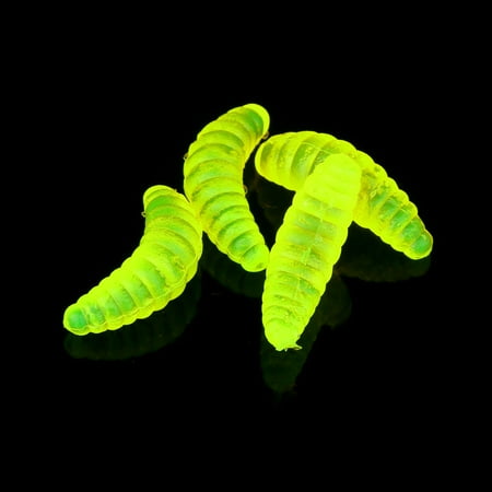 LKWLPD 50PCS 2.2cm Maggot Grub Soft Lure Baits Worms Shrimps Fishing Lures