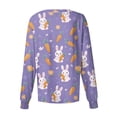 thumbnail image 4 of LHVUOA Easter Womens Warm Up Scrubs Jacket Spring Scrub Jackets Funny Bunny Pattern Long Sleeve Scrubs Tops Working Nurse Uniforms with Pockets, 4 of 4