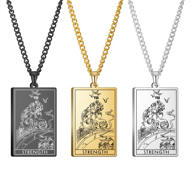 Dawapara-Juego de cartas de Tarot, collar con colgante, tarjetas de Tarot de Arcana mayor, joyería de acero inoxidable Fivean unisex