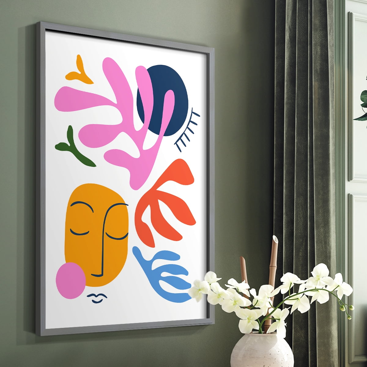 Matisse CDXL in Gray Solid Wood Framed Print No Nail Hanging