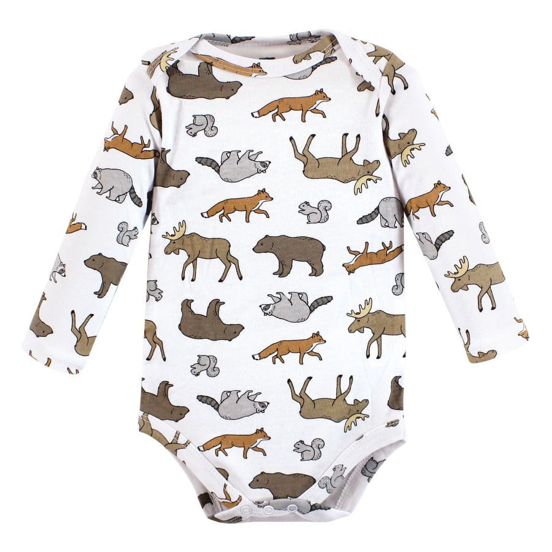 Hudson Baby Cotton Long-Sleeve Bodysuits, 7-Pack, Newborn-24 Months
