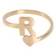 thumbnail image 1 of Anillo sencillo de acero inoxidable con iniciales en inglés, joyería retro para niña (dorado), 1 of 6